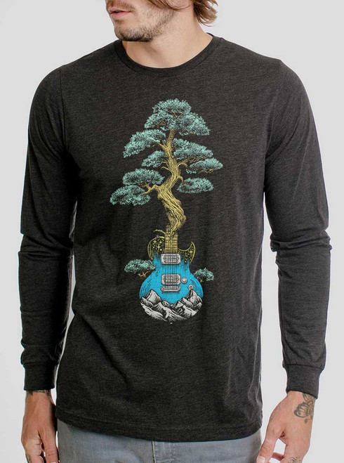 Nature's Music - Multicolor on Heather Black Triblend Men's Long Sleeve