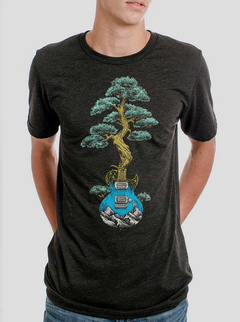 Nature's Music - Multicolor on Heather Black Triblend Mens T Shirt