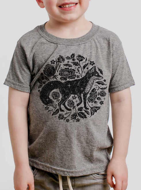 Black Fox - Black on Heather Grey Toddler T-Shirt