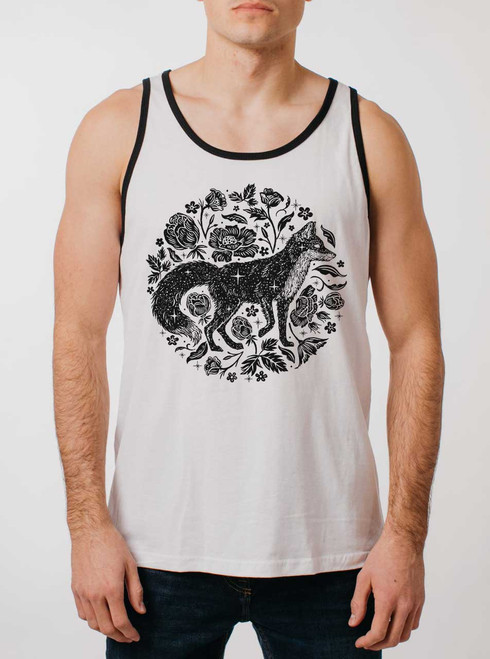 Black Fox - Black on White with Black Mens Tank Top