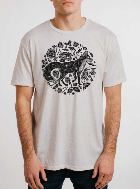 Black Fox - Black on Heather White Triblend Mens T Shirt