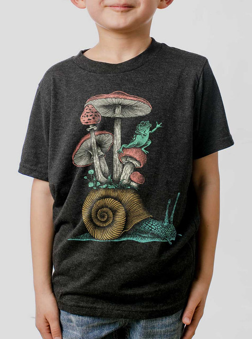 Catching a Ride - Multicolor on Heather Black Triblend Youth T-Shirt