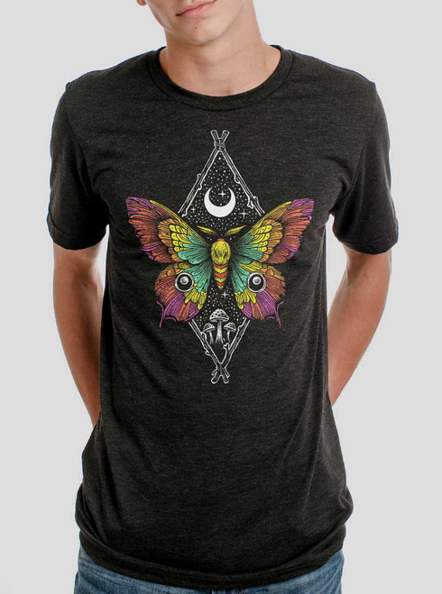 Butterfly - Multicolor on Heather Black Triblend Mens T Shirt