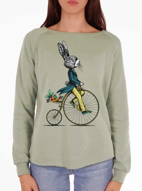 Veggie Voyage - Multicolor on Sage Women's California Sweatshirt