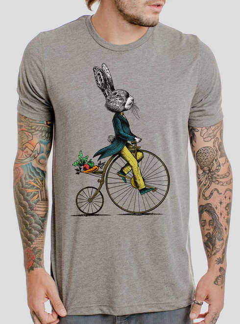 Veggie Voyage - Multicolor on Heather Grey Triblend Mens T Shirt