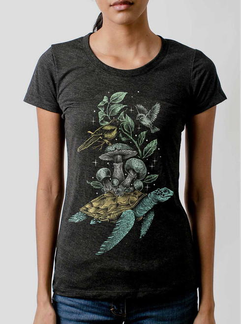 Sea to Sky - Multicolor on Heather Black Triblend Junior Womens T-Shirt