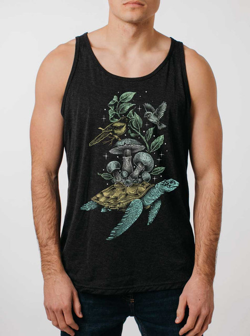 Sea to Sky - Multicolor on Heather Black Triblend Mens Tank Top