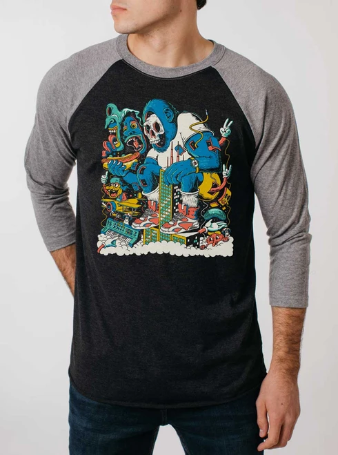 Urban Ape - Multicolor on Heather Black and Grey Triblend Raglan
