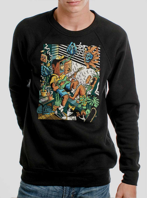 Jam Sesh - Multicolor on Black Men's Sweatshirt