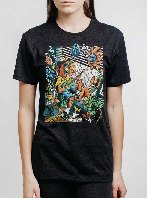 Jam Sesh - Multicolor on Heather Black Triblend Womens Unisex T Shirt