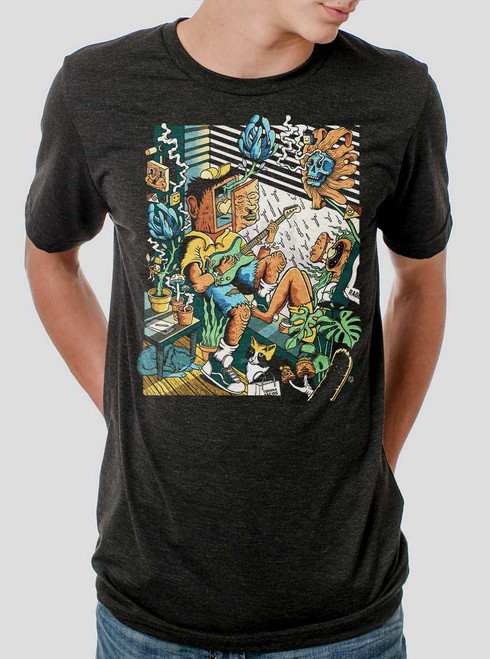 Jam Sesh - Multicolor on Heather Black Triblend Mens T Shirt