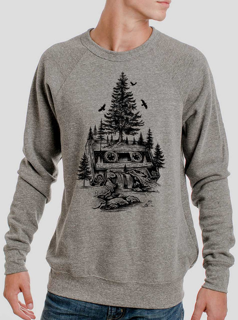 Wild Soundtrack - Black on Heather Grey Triblend Men's Sweatshirt