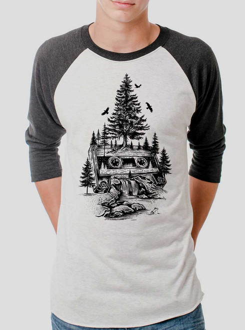 Wild Soundtrack - Black on Heather White and Black Triblend Raglan