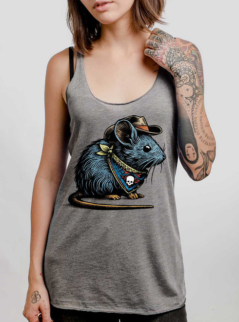 Bandito - Multicolor on Heather Grey Triblend Womens Racerback Tank Top