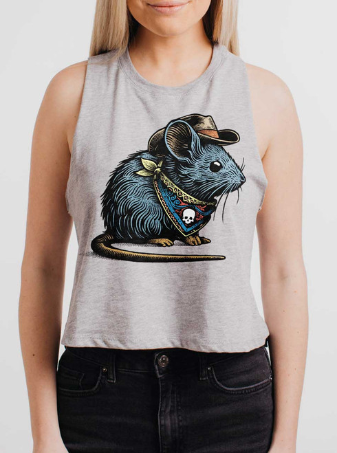 Bandito - Multicolor on Grey Womens Cropped Racerback Tank