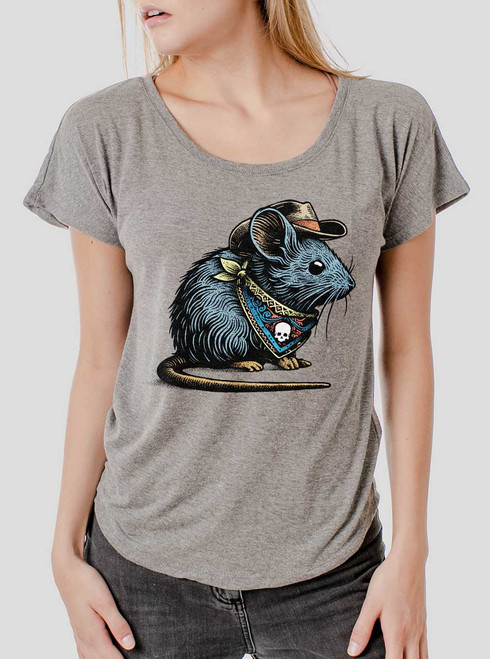 Bandito - Multicolor on Heather Grey Triblend Womens Dolman T Shirt