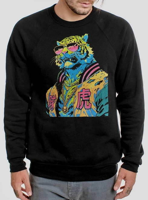 Tiger Boy - Multicolor on Black Men's Sweatshirt