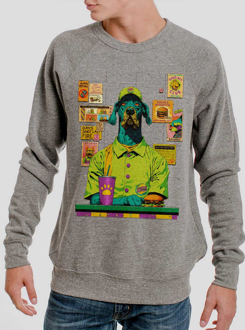Barker King - Multicolor on Heather Grey Triblend Men's Sweatshirt