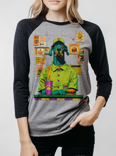 Barker King - Multicolor on Heather Grey and Black Triblend Womens Raglan