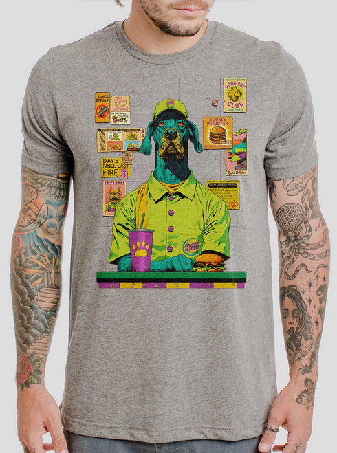 Barker King - Multicolor on Heather Grey Triblend Mens T Shirt