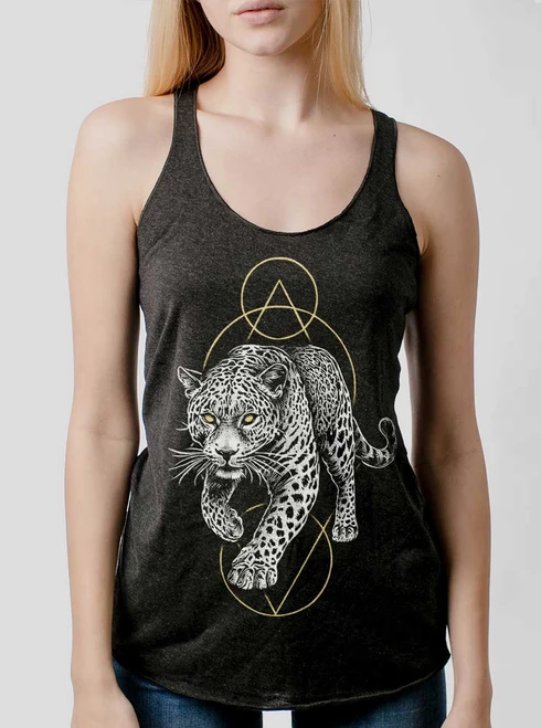 From the Shadows - Multicolor on Heather Black Triblend Womens Racerback Tank Top