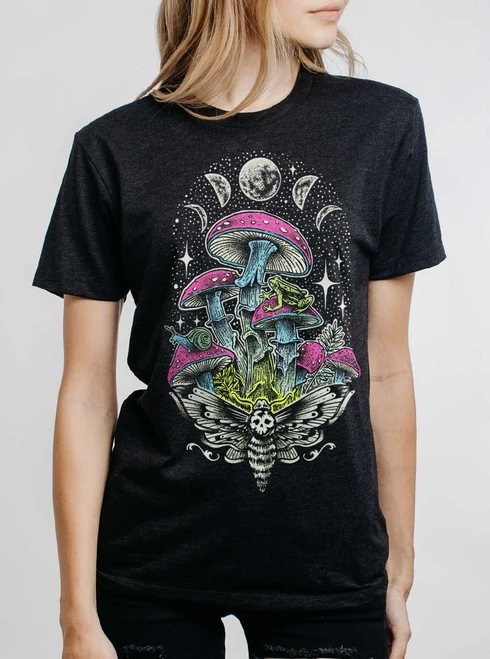 Lunar Bloom - Multicolor on Heather Black Triblend Womens Unisex T Shirt