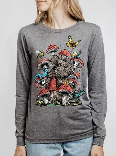 Wild Wonders - Multicolor on Heather Grey Triblend Womens Long Sleeve