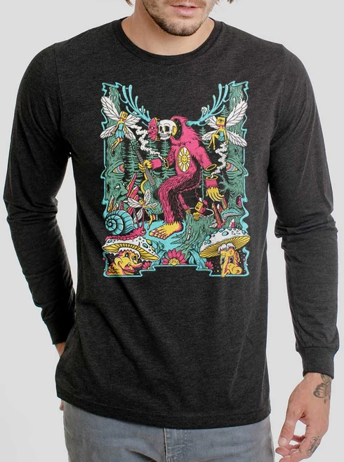 Summertime - Multicolor on Heather Black Triblend Men's Long Sleeve