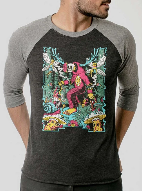 Summertime - Multicolor on Heather Black and Grey Triblend Raglan