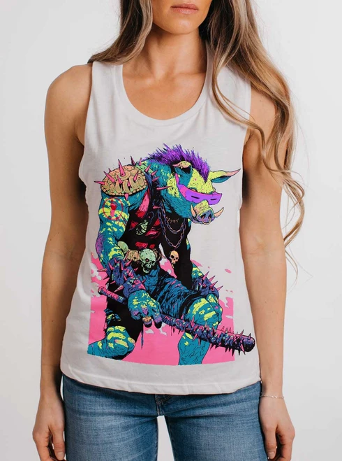Warthog - Multicolor on White Womens Muscle Tank