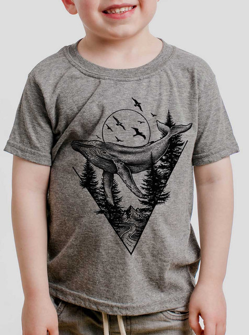 Deep Flight - Black on Heather Grey Toddler T-Shirt