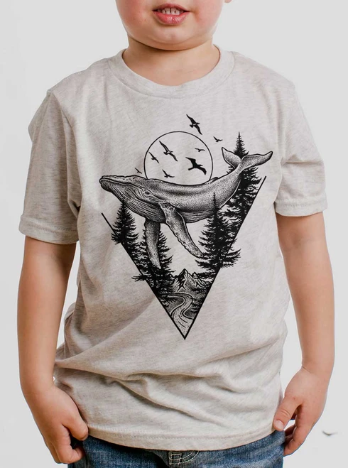 Deep Flight - Black on Heather White Triblend Youth T-Shirt