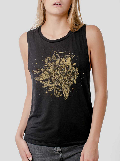 Vita Brevis - Multicolor on Black Womens Muscle Tank
