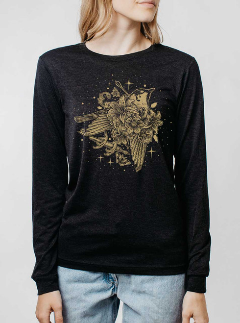 Vita Brevis - Multicolor on Heather Black Triblend Womens Long Sleeve