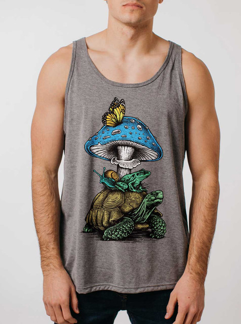Slow Ride - Multicolor on Heather Grey Triblend Mens Tank Top