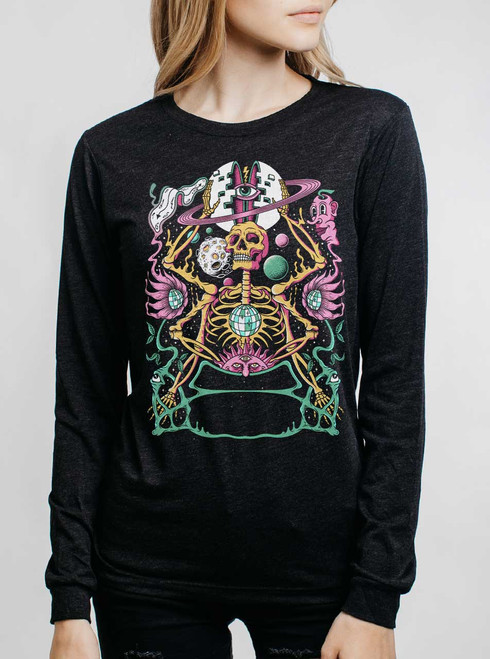 Dark Star - Multicolor on Heather Black Triblend Womens Long Sleeve