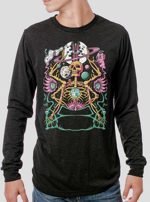 Star Keeper - Multicolor on Heather Black Triblend Men's Long Sleeve