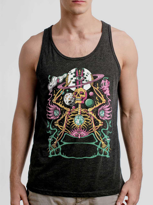 Star Keeper - Multicolor on Heather Black Triblend Mens Tank Top