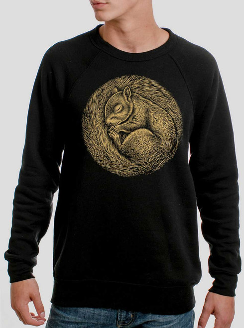 Squirrel Nap - Multicolor on Black Men's Sweatshirt