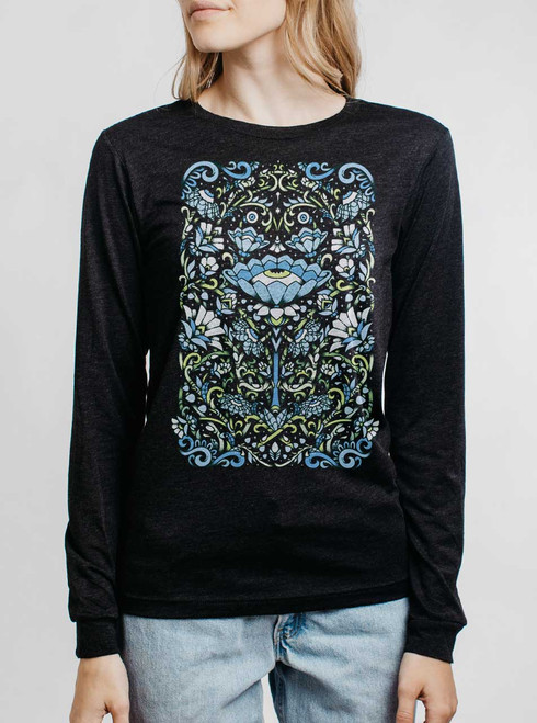 Touch Grass - Multicolor on Heather Black Triblend Womens Long Sleeve