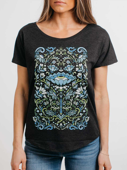Touch Grass - Multicolor on Heather Black Triblend Womens Dolman T Shirt