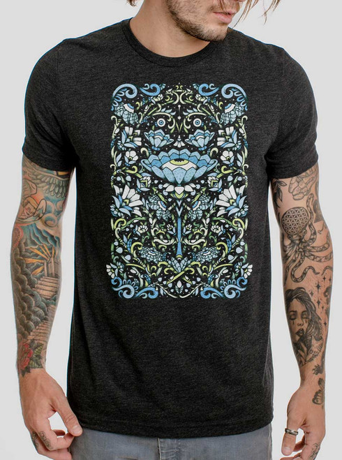 Touch Grass - Multicolor on Heather Black Triblend Mens T Shirt