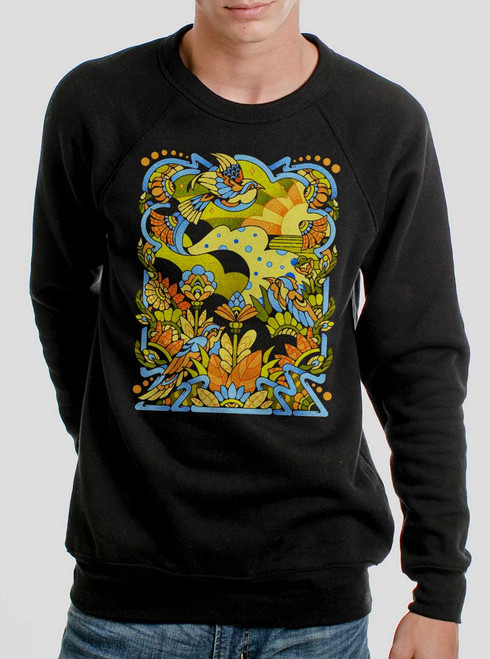 Bird Life - Multicolor on Black Men's Sweatshirt