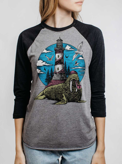 Sea Captain - Multicolor on Heather Grey and Black Triblend Womens Raglan
