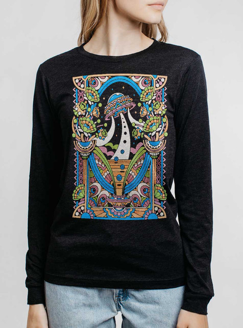 UAP - Multicolor on Heather Black Triblend Womens Long Sleeve