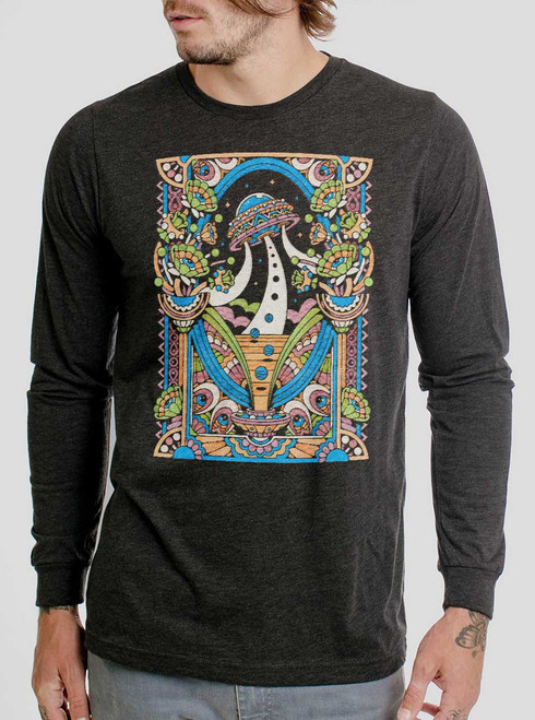 UAP - Multicolor on Heather Black Triblend Men's Long Sleeve