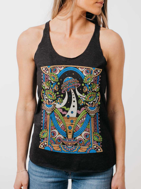 UAP - Multicolor on Heather Black Triblend Womens Racerback Tank Top
