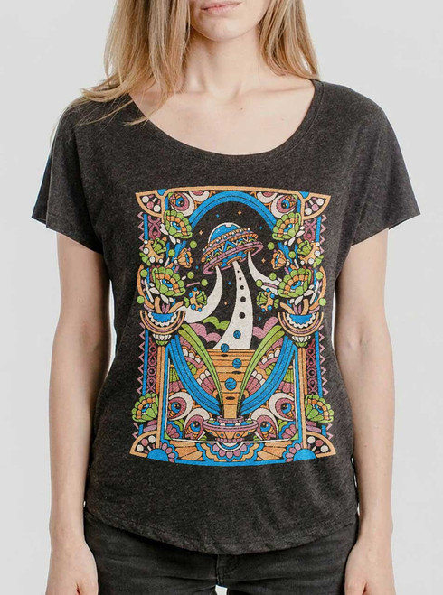 UAP - Multicolor on Heather Black Triblend Womens Dolman T Shirt