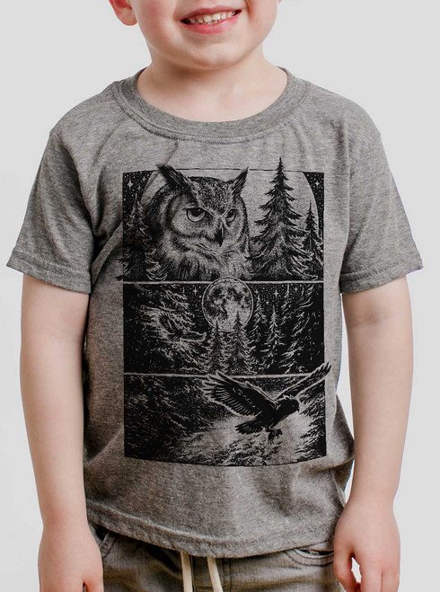 Night Hunter - Black on Heather Grey Toddler T-Shirt