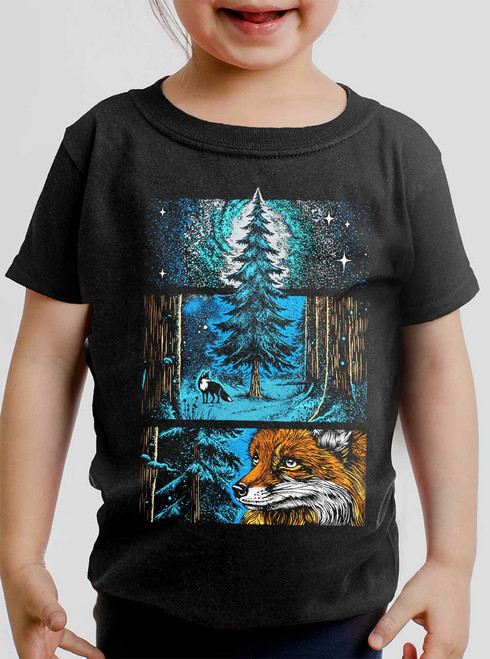 Whisper in the Woods - Multicolor on Black Toddler T-Shirt